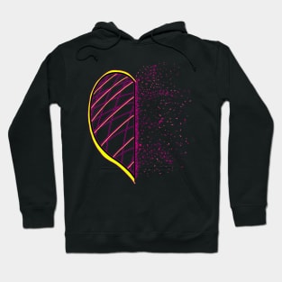 Abstract neon fiery burning heart with a pink glow Hoodie